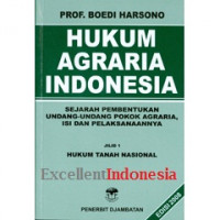 Hukum Agraria Indonesia, Sejarah Pembentukan UU Pokok Agraria Isi dan Pelaksanaanny. Jilid 1 Hukum Tanah Indonesia Ed.2006