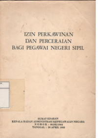 IZIN PERKAWINAN DAN PERCERAIAN BAGI PEGAWAI NEGERI SIPIL