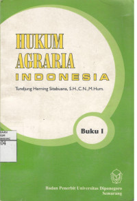 Hukum Agraria Indonesia, Buku I