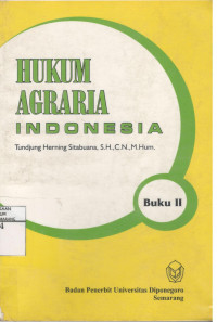 Hukum Agraria Indonesia, Buku II