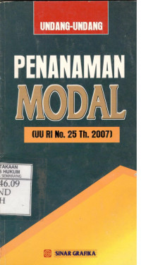 UU Penanaman Modal (UU RI No.25 Tahun 2007)
