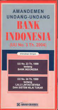Amandemen undang-undang Bank Indonesia (UU No.3 Th.2004)