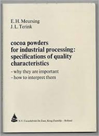 Cocoa powders for indutrial processing specifications of quality characteristics