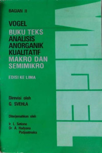 Buku teks analisis anorganik kualitatif dan semimikro, edisi kelima BAGIAN-2